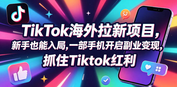 Tc联盟TikTok海外拉新项目,新手也能入局,一部手机开启副业变现,抓住Tiktok红利-悟空知识星球