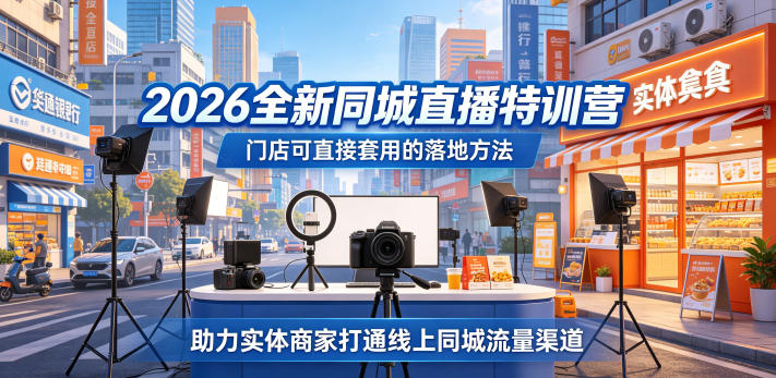 2026全新同城直播特训营，门店可直接套用的落地方法，助力实体商家打通线上同城流量渠道-悟空知识星球