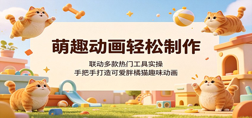 萌趣动画轻松制作，联动多款热门工具实操，手把手打造可爱胖橘猫趣味动画-悟空知识星球
