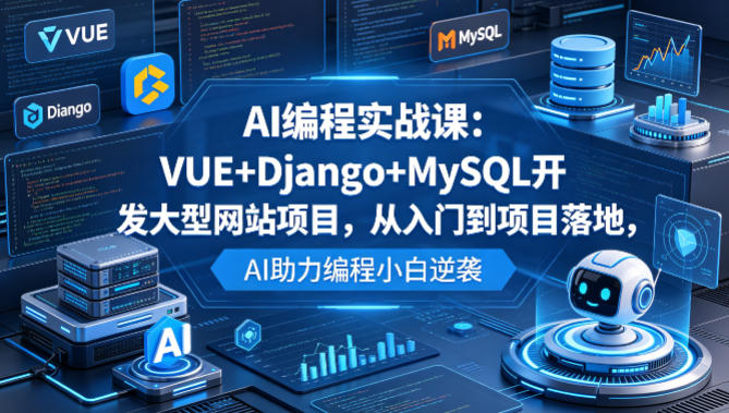 AI编程实战课：VUE+Django+MySQL开发大型网站项目，从入门到项目落地，AI助力编程小白逆袭-悟空知识星球