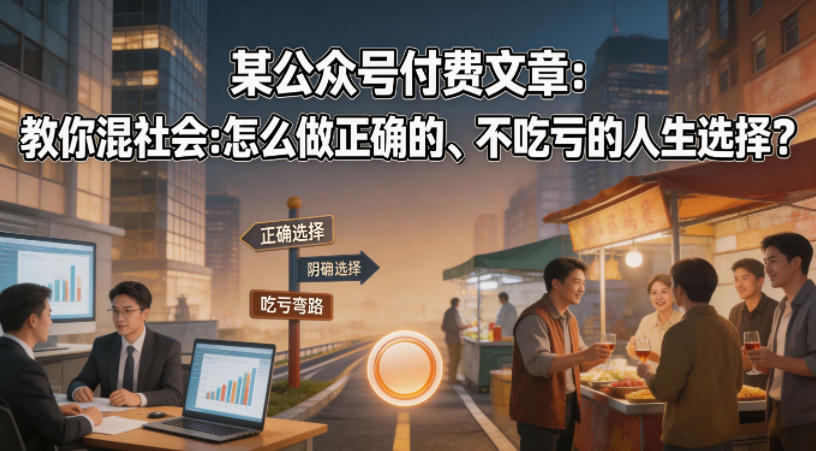 某公众号付费文章：教你混社会：怎么做正确的、不吃亏的人生选择？-悟空知识星球