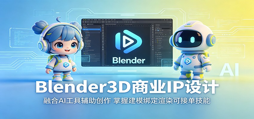 Blender3D商业IP设计：融合AI工具辅助创作，掌握建模绑定渲染可接单技能-悟空知识星球
