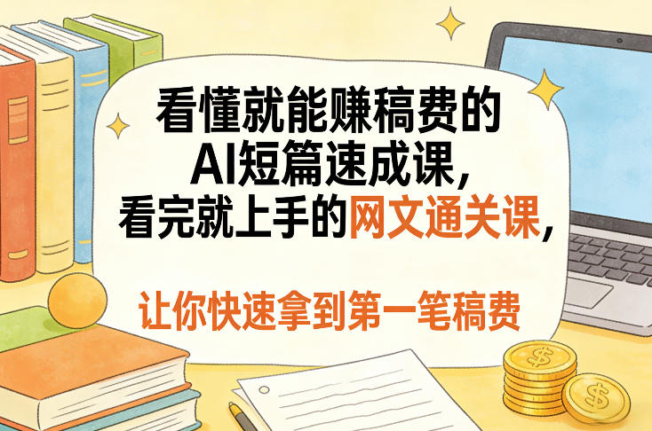 看懂就能賺稿费的AI短篇速成课，看完就上手的网文通关课，让你快速拿到第一笔稿费（更新5月）-悟空知识星球