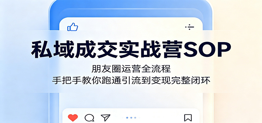 私域成交实战营SOP：朋友圈运营全流程，手把手教你跑通引流到变现完整闭环-悟空知识星球