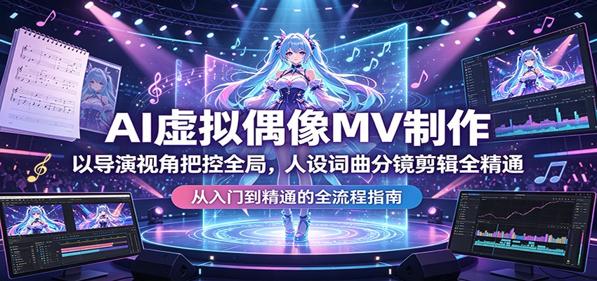 AI虚拟偶像MV制作：以导演视角把控全局，人设词曲分镜剪辑全精通-悟空知识星球