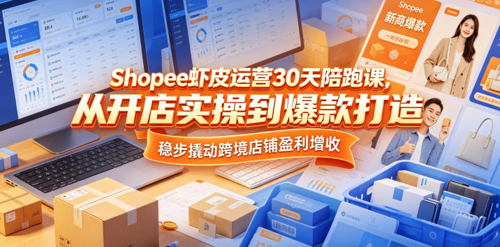 Shopee虾皮运营30天陪跑课，从开店实操到爆款打造，稳步撬动跨境店铺盈利增收-悟空知识星球
