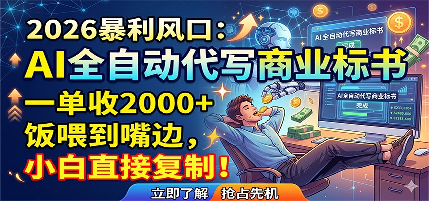 AI全自动代写商业标书，一单收2000+，饭喂到嘴边，小白直接复制-悟空知识星球