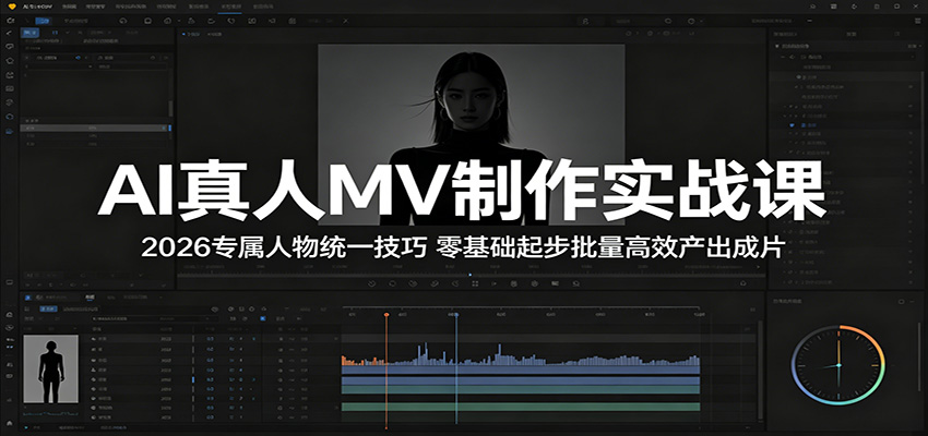 AI真人MV制作实战课：2026专属人物统一技巧，零基础起步批量高效产出成片-悟空知识星球