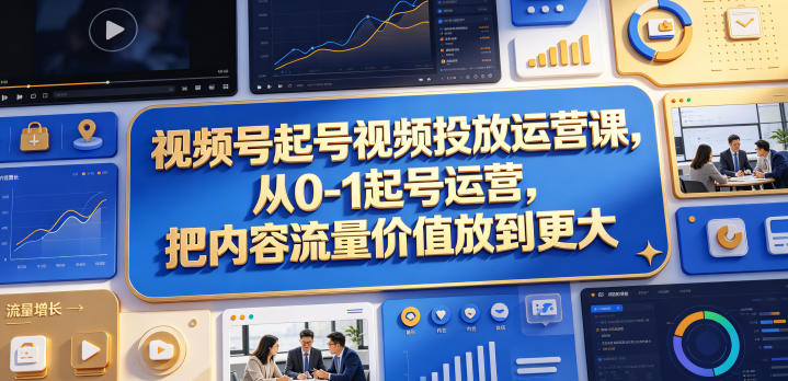 视频号起号视频投放运营课，从0-1起号运营，把内容流量价值放到更大-悟空知识星球
