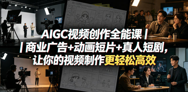 AIGC视频创作全能课｜商业广告+动画短片+真人短剧，让你的视频制作更轻松高效-悟空知识星球