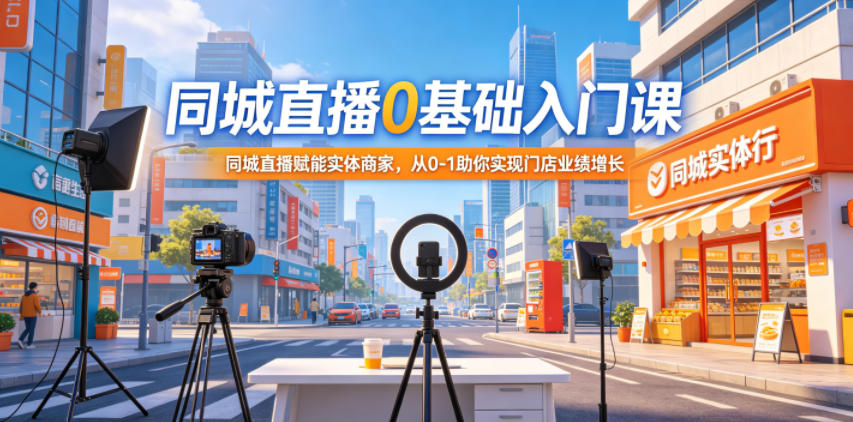 同城直播0基础入门课，同城直播赋能实体商家，从0-1助你实现门店业绩增长-悟空知识星球