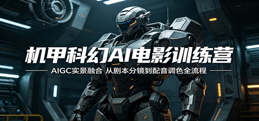 机甲科幻AI电影训练营:AIGC实景融合,从剧本分镜到配音调色全流程-悟空知识星球
