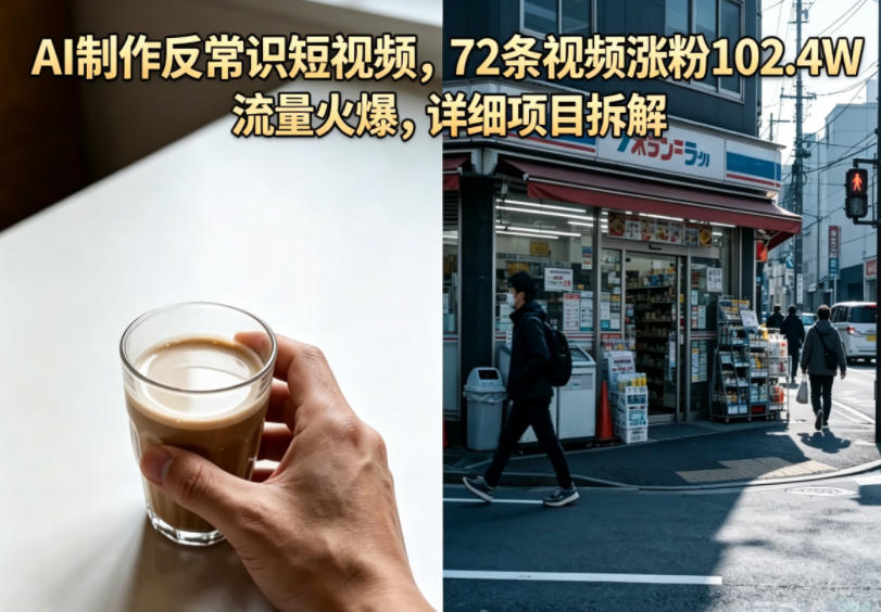 AI制作反常识短视频,72条视频涨粉102.4W,流量火爆,详细项目拆解-悟空知识星球