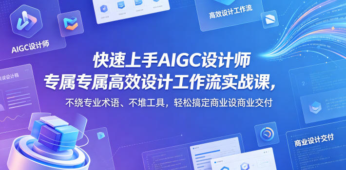 快速上手AIGC设计师专属高效设计工作流实战课，不绕专业术语、不堆工具，轻松搞定商业设计交付-悟空知识星球