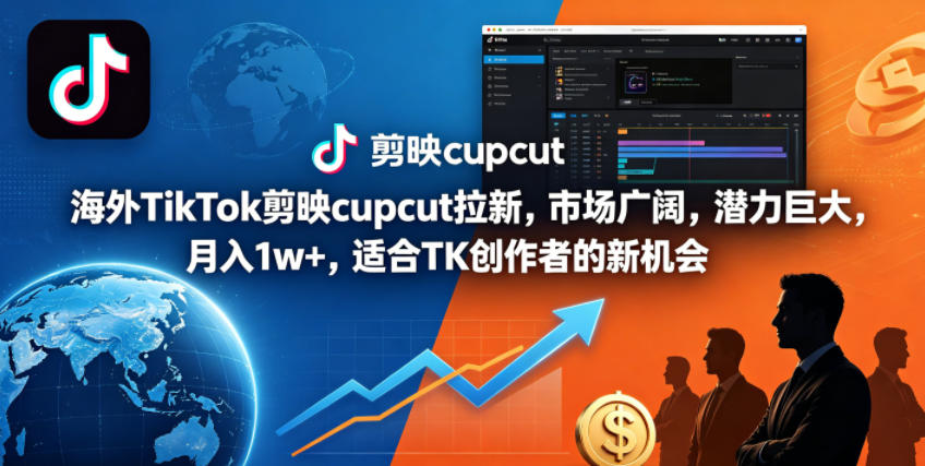 海外TikTok剪映cupcut拉新,市场广阔,潜力巨大,月入1w+,适合TK创作者的新机会-悟空知识星球