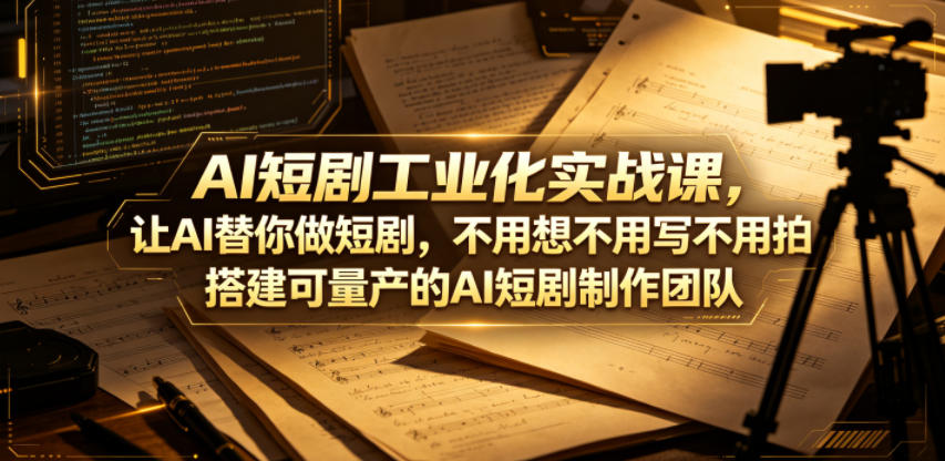 AI短剧工业化实战课，让AI替你做短剧，不用想不用写不用拍，搭建可量产的AI短剧制作团队-悟空知识星球