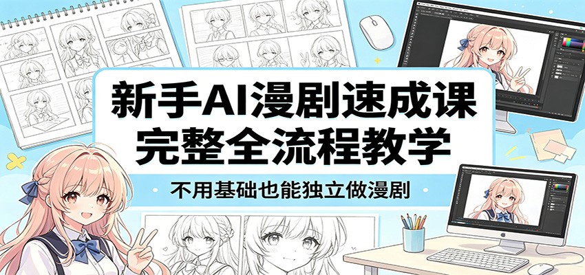 新手AI漫剧速成课:完整全流程教学,不用基础也能独立做漫剧-悟空知识星球
