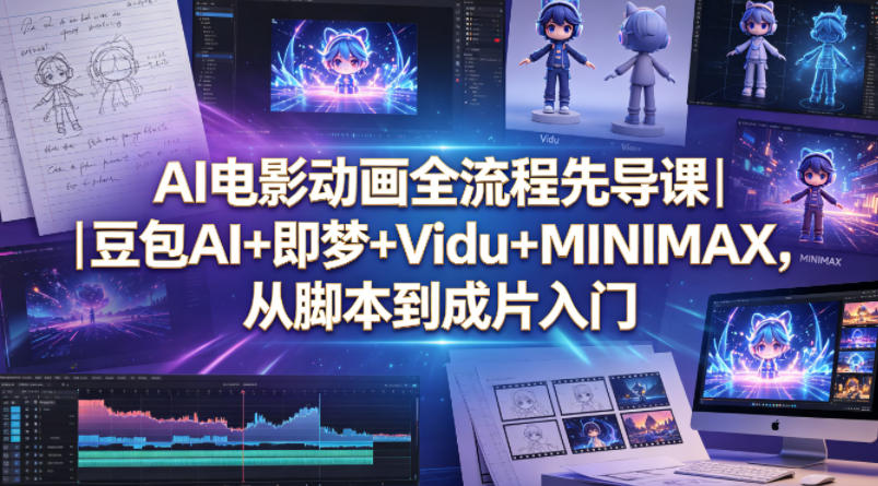 AI电影动画全流程先导课｜豆包AI+即梦+Vidu+MINIMAX，从脚本到成片入门-悟空知识星球