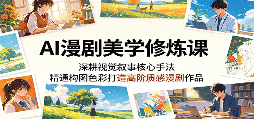 AI漫剧美学修炼课:深耕视觉叙事核心手法,精通构图色彩打造高阶质感漫剧作品-悟空知识星球