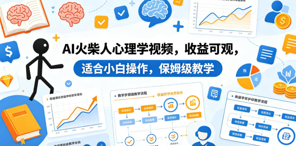 AI火柴人心理学视频，收益可观，适合小白操作，保姆级教学-悟空知识星球