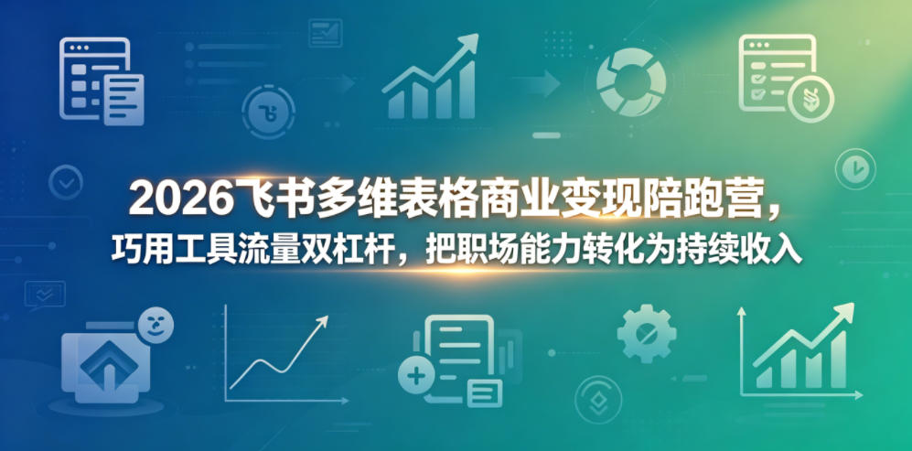 2026飞书多维表格商业变现陪跑营，巧用工具流量双杠杆，把职场能力转化为持续收入-悟空知识星球