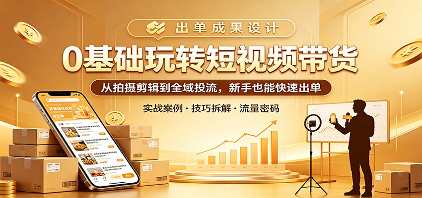 0基础玩转短视频带货：从拍摄剪辑到全域投流，新手也能快速出单-悟空知识星球