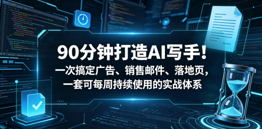 90分钟打造AI写手！一次搞定广告、销售邮件、落地页，一套可每周持续使用的实战体系【原创双语字幕】-悟空知识星球