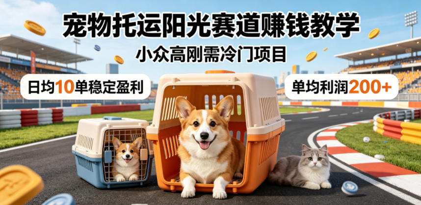 宠物托运阳光赛道賺钱教学,小众高刚需冷门项目,日均10单稳定盈利,单均利润200+-悟空知识星球