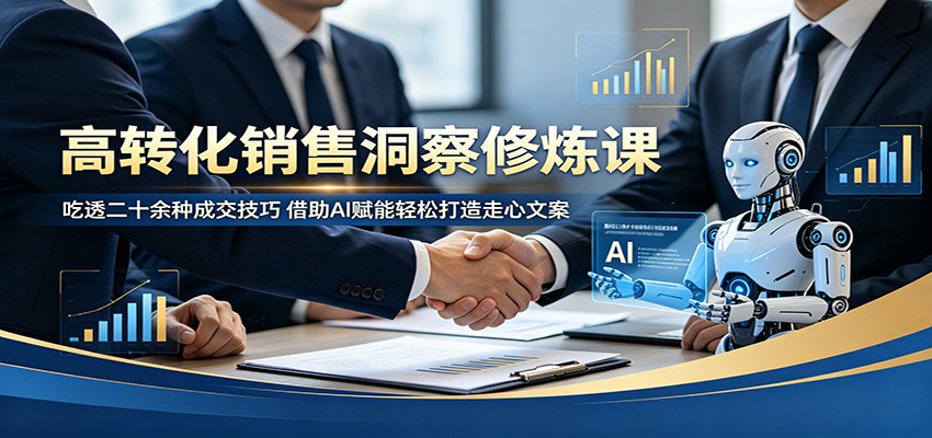 高转化销售洞察修炼课：吃透二十余种成交技巧，借助AI赋能轻松打造走心文案-悟空知识星球