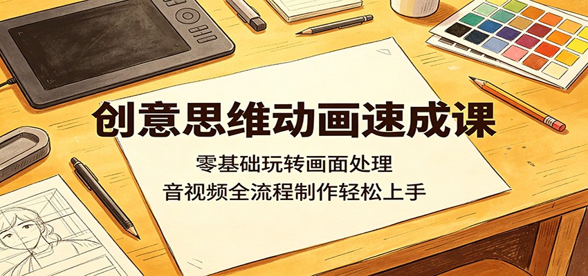 创意思维动画速成课：零基础玩转画面处理，音视频全流程制作轻松上手-悟空知识星球