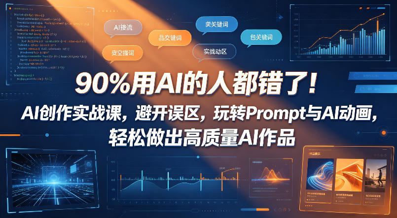 90%用AI的人都错了!AI创作实战课,避开误区,玩转Prompt与AI动画,轻松做出高质量AI作品-悟空知识星球