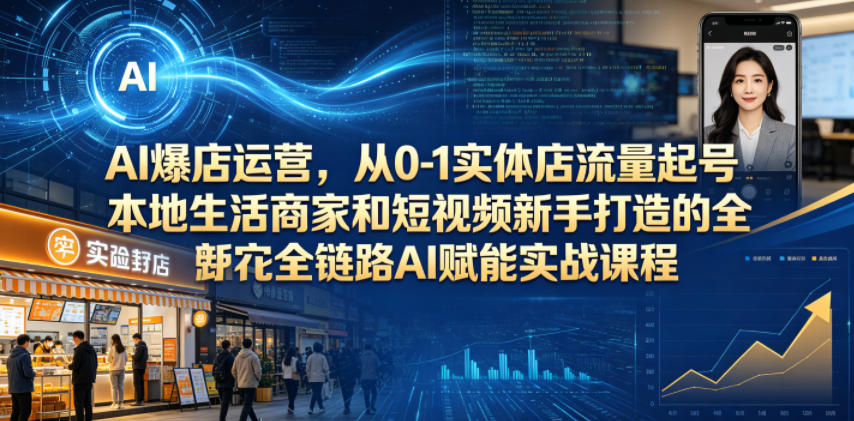 AI爆店运营,从0-1实体店流量起号,本地生活商家和短视频新手打造的全链路AI赋能实战课程-悟空知识星球