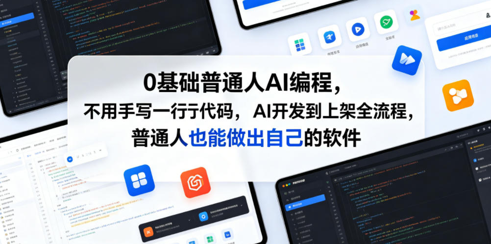 0基础普通人AI编程,不用手写一行代码,AI开发到上架全流程,普通人也能做出自己的软件-悟空知识星球