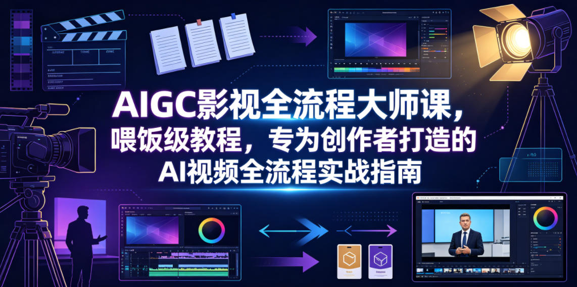 AIGC影视全流程大师课，喂饭级教程，专为创作者打造的AI视频全流程实战指南-悟空知识星球