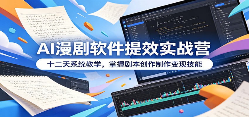 AI漫剧软件提效实战营:十二天系统教学,掌握剧本创作制作变现技能-悟空知识星球