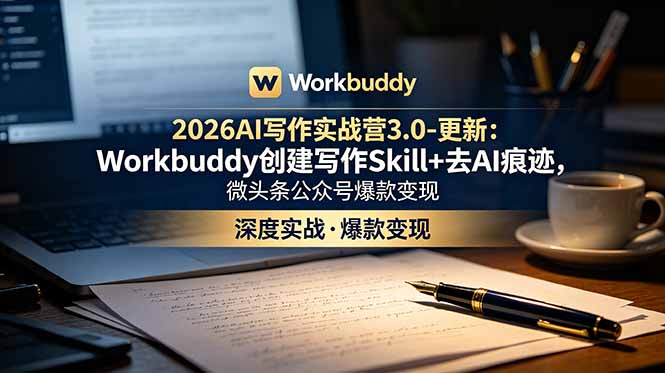 （18995期）2026AI写作实战营3.0-更新：Workbuddy创建写作Skill+去AI痕迹，微头条公众号爆款变现-悟空知识星球