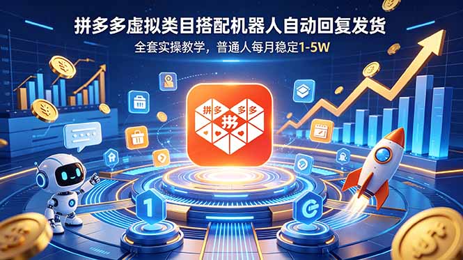 (18884期)拼多多虚拟类目搭配机器人自动回复发货,全套实操教学,普通人每月稳定 1-5W-悟空知识星球