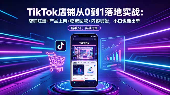 （18862期）TikTok店铺从0到1落地实战：店铺注册+产品上架+物流回款+内容剪辑，小白也能出单-悟空知识星球
