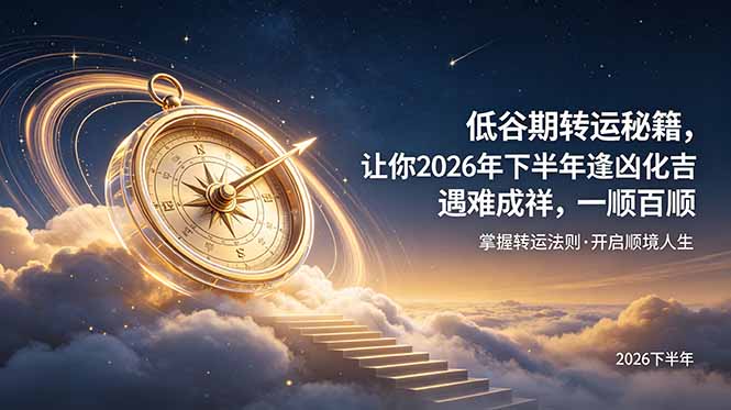 （19024期）付费文章：低谷期转运秘籍，让你2026年下半年逢凶化吉，遇难成祥，一顺百顺。-悟空知识星球