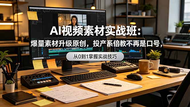 （19085期）AI视频素材实战班：爆量素材升级原创，投产翻倍不再是口号，0-1系统教学实战落地-悟空知识星球