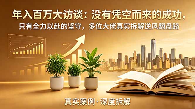 (18891期)年入百万大访谈-更新:没有凭空而来的成功,只有全力以赴的坚守,多位大佬真实拆解逆风翻盘路-悟空知识星球