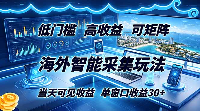 （18955期）海外智能采集玩法，低门槛高单价可矩阵，当天可见收益，单窗口30+-悟空知识星球