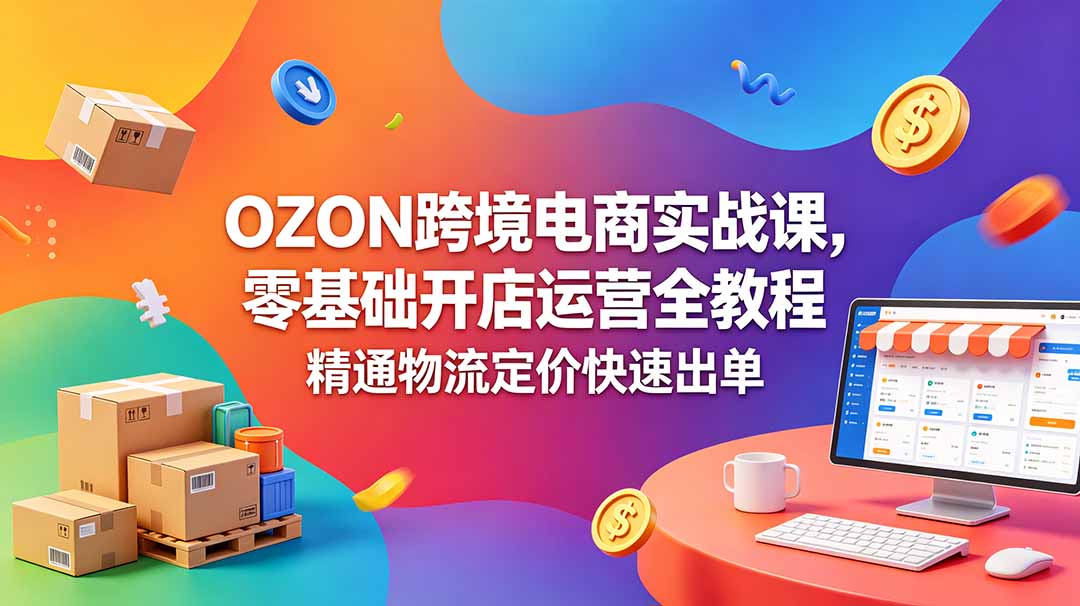 (18746期)OZON 跨境电商实战课,零基础开店运营全教程,精通物流定价快速出单-悟空知识星球