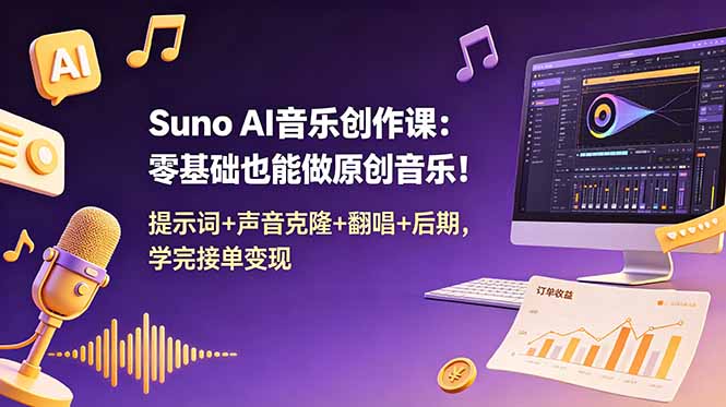 (18945期) Suno AI音乐创作课:零基础也能做原创音乐!提示词+声音克隆+翻唱+后期,学完接单变现-悟空知识星球