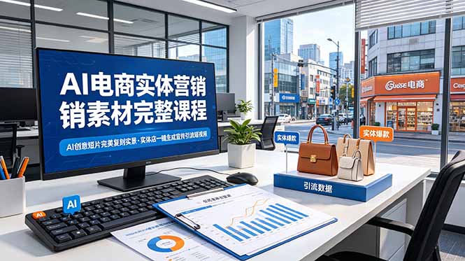 （19076期）AI电商实体营销素材完整课程，AI创意短片完美复刻实景，实体店一键生成宣传引流短视频-悟空知识星球