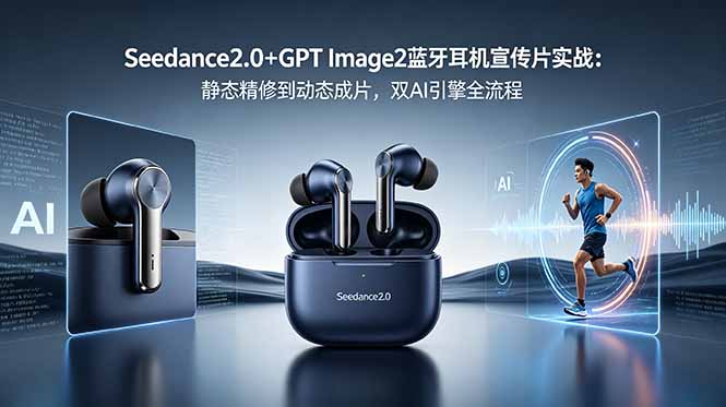 (18730期)Seedance2.0+GPT Image2蓝牙耳机宣传片实战:静态精修到动态成片,双AI引擎全流程-悟空知识星球