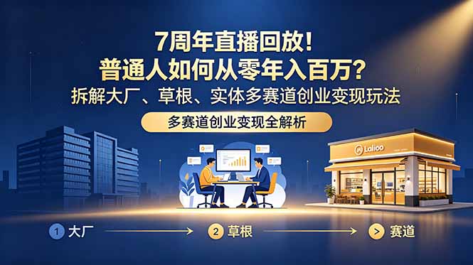 (18894期)7周年直播回放!普通人如何从零年入百万?拆解大厂、草根、实体多赛道创业变现玩法-悟空知识星球