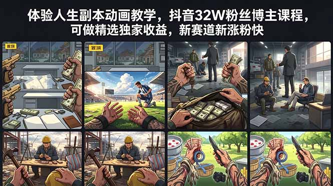 （18826期）体验人生副本动画教学， 抖音32W粉丝博主课程，可做精选独家收益，新赛道新涨粉快-悟空知识星球