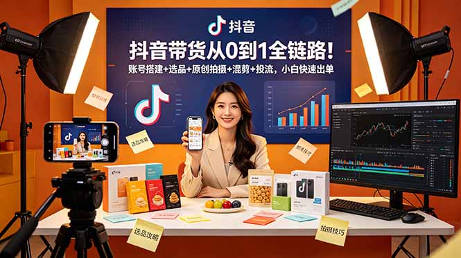 （18963期）抖音带货从0到1全链路！账号搭建+选品+原创拍摄+混剪+投流，小白快速出单-悟空知识星球