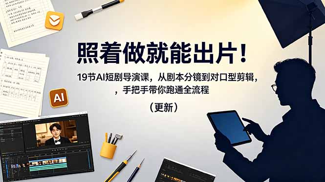 （18694期）照着做就能出片！19节AI短剧导演课，从剧本分镜到对口型剪辑，手把手带你跑通全流程（更新）-悟空知识星球